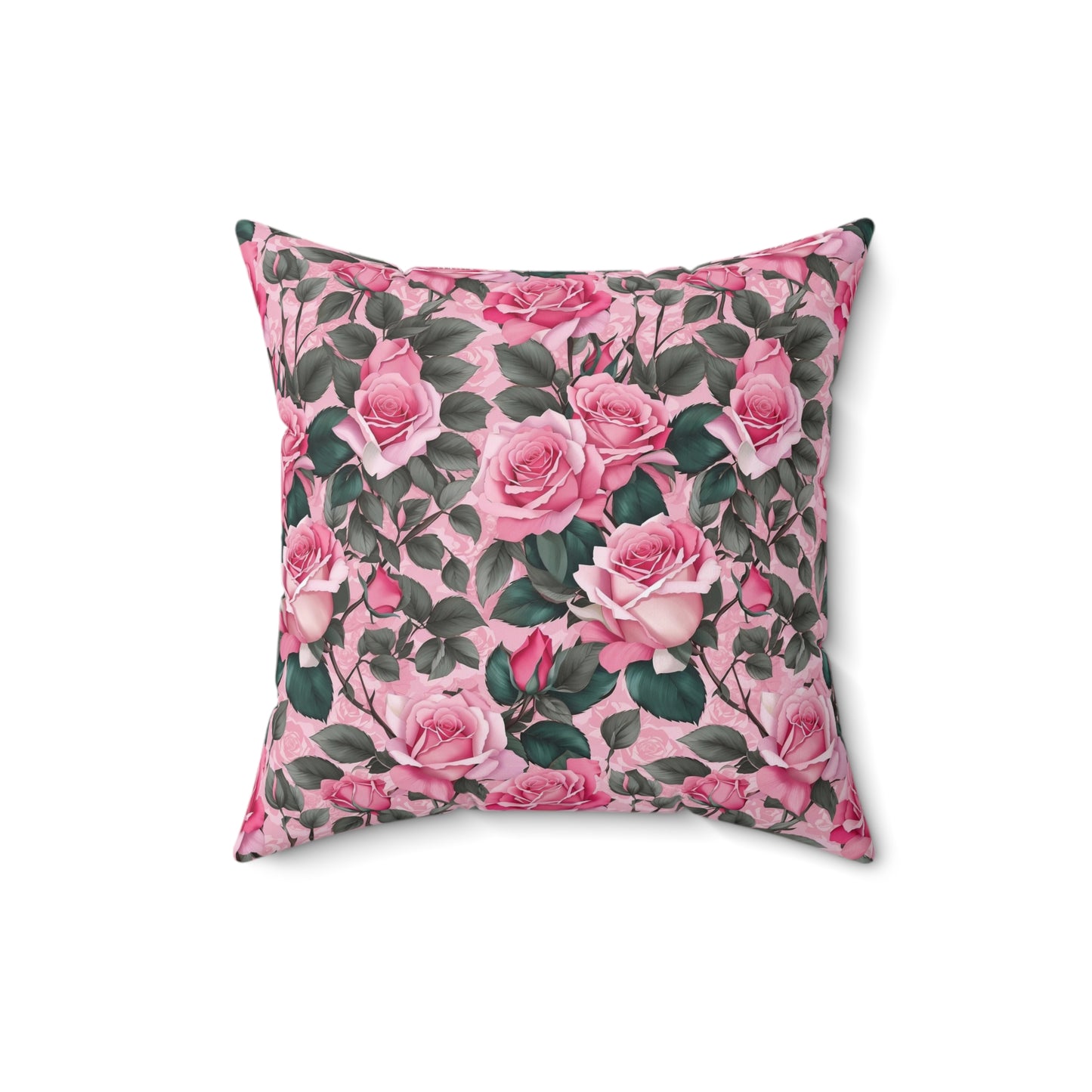 Floral Decorative Pillow, Cozy Home Accent, Pink Rose Cushion, Gift for Her, Living Room Decor, Spring Home Decor