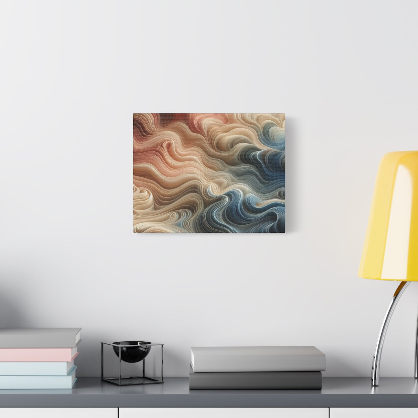 Abstract Swirl Matte Canvas Wall Art — Fluid Earth Tones, Stretched 1.25"