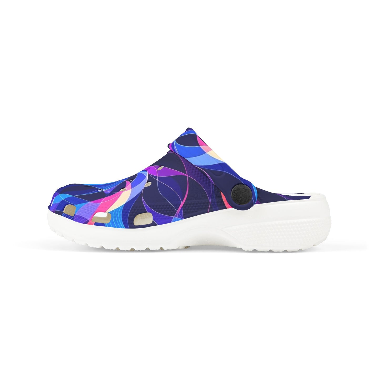 Kids Swirl Pattern EVA Foam Clogs — Colorful Neon Pinwheel Slip-Ons