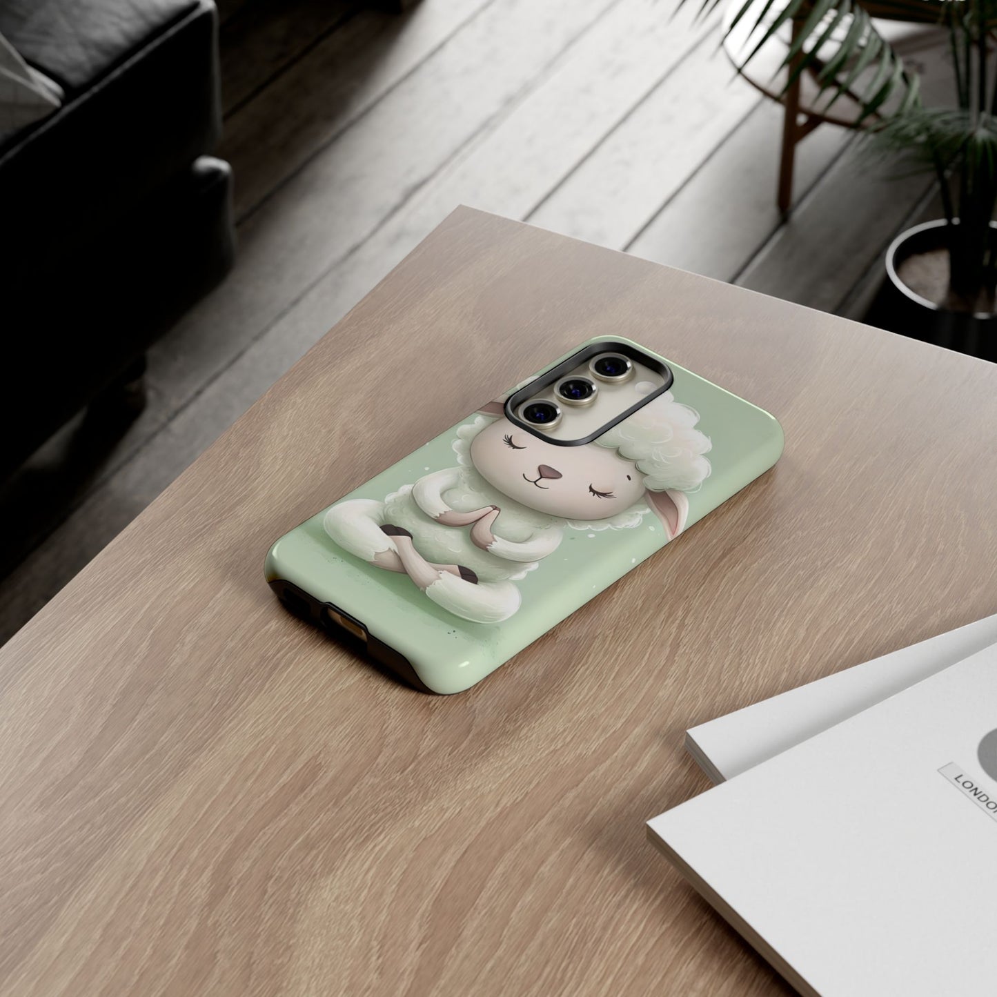 Meditating Lamb Phone Case — Cute Pastel Protective iPhone Cover