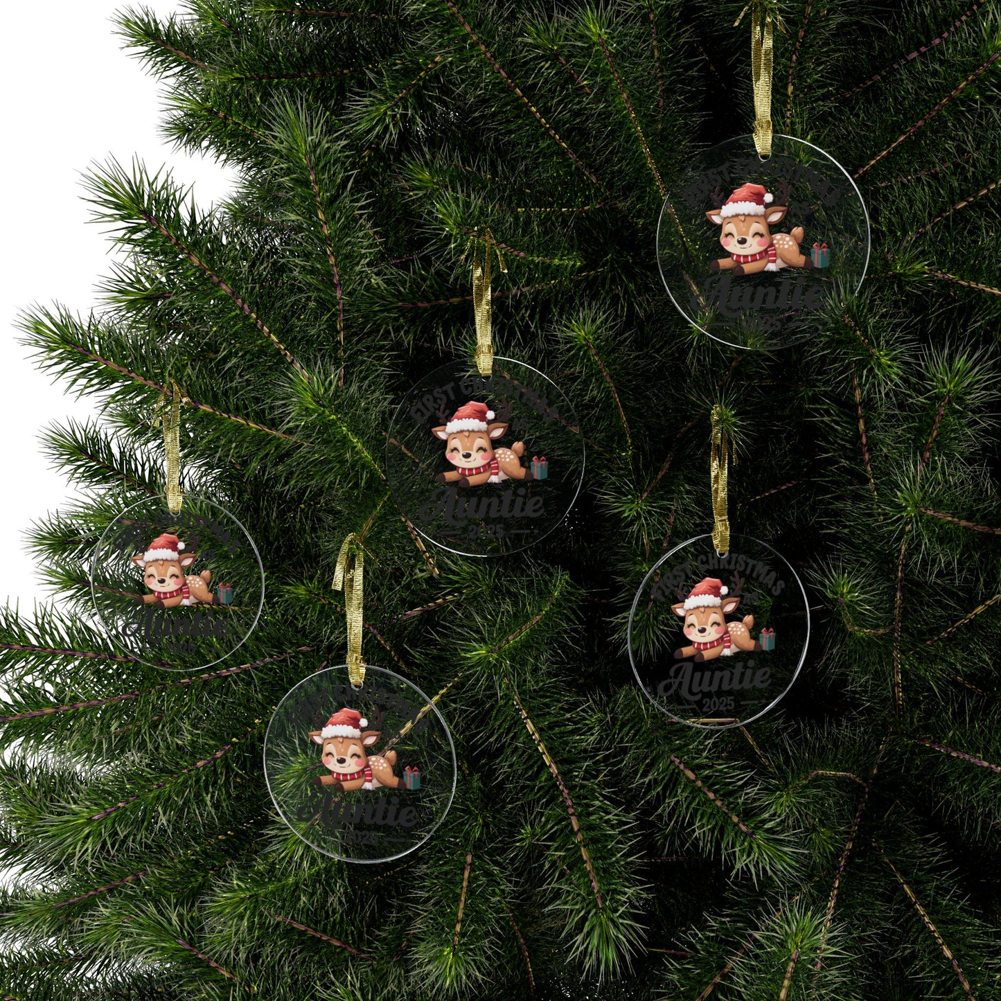 Personalized Acrylic Ornaments for New Aunts | First Christmas as Auntie 2025, Holiday Decor, Unique Gift, Keepsake, Tree Decoration, [...]