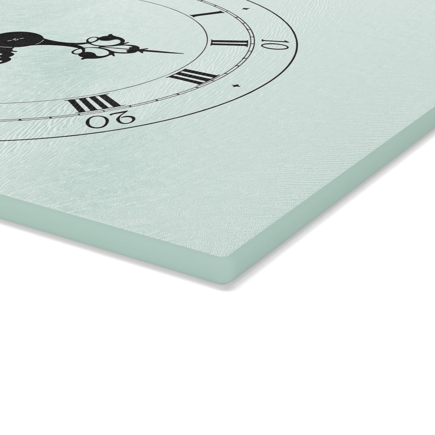 Elegant Clock Design Glass Cutting Board Unique Kitchen Decor