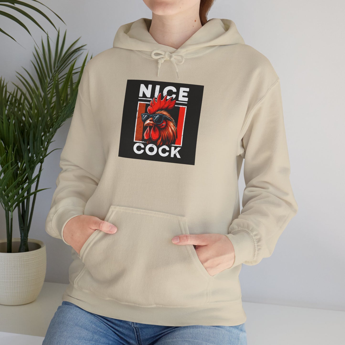Rooster Graphic Hoodie – "Nice Cock" Bold Farmhouse Pullover