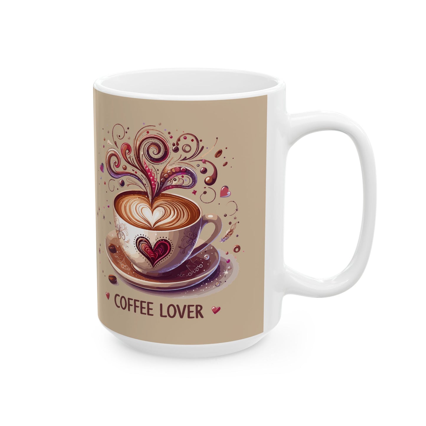 Coffee Lover Ceramic Mug — Cute Whimsical Coffee Art (11oz & 15oz)