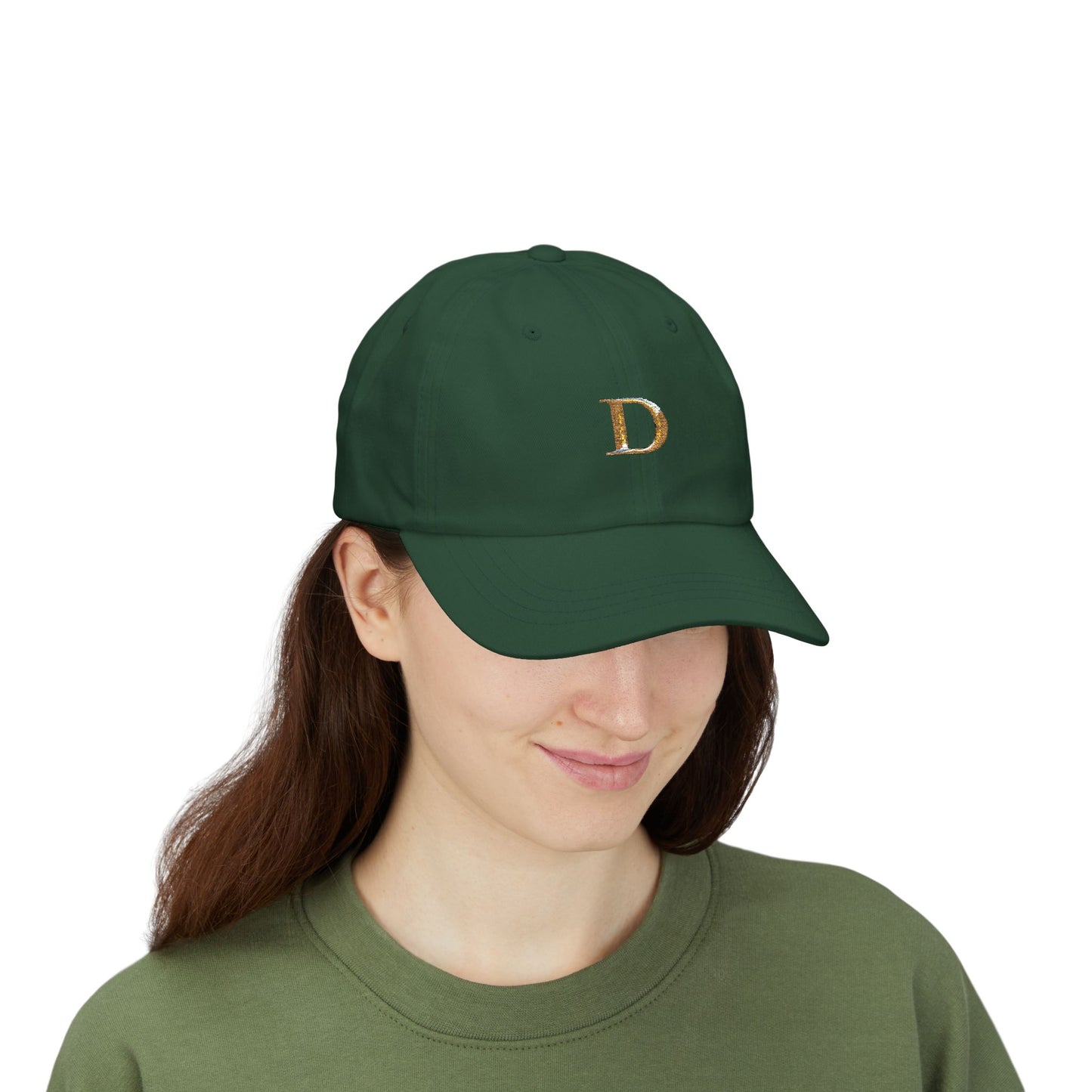 Classic Gold Initial Dad Cap - Letter D