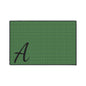 Monogram Heavy-Duty Floor Mat — Green Textured Doormat with Script "A"