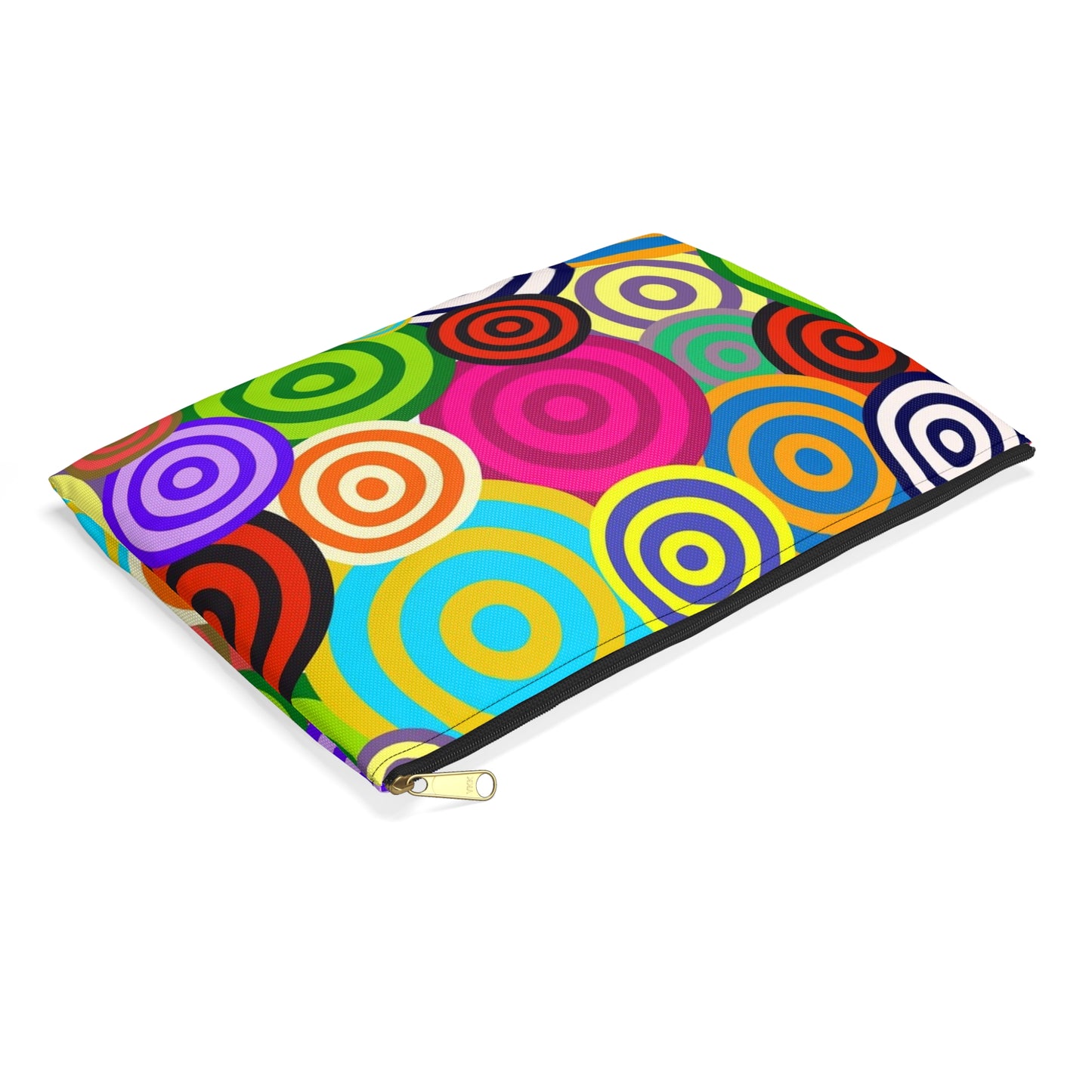 Colorful Circle Accessory Pouch, Fun Travel Organizer, Makeup Bag
