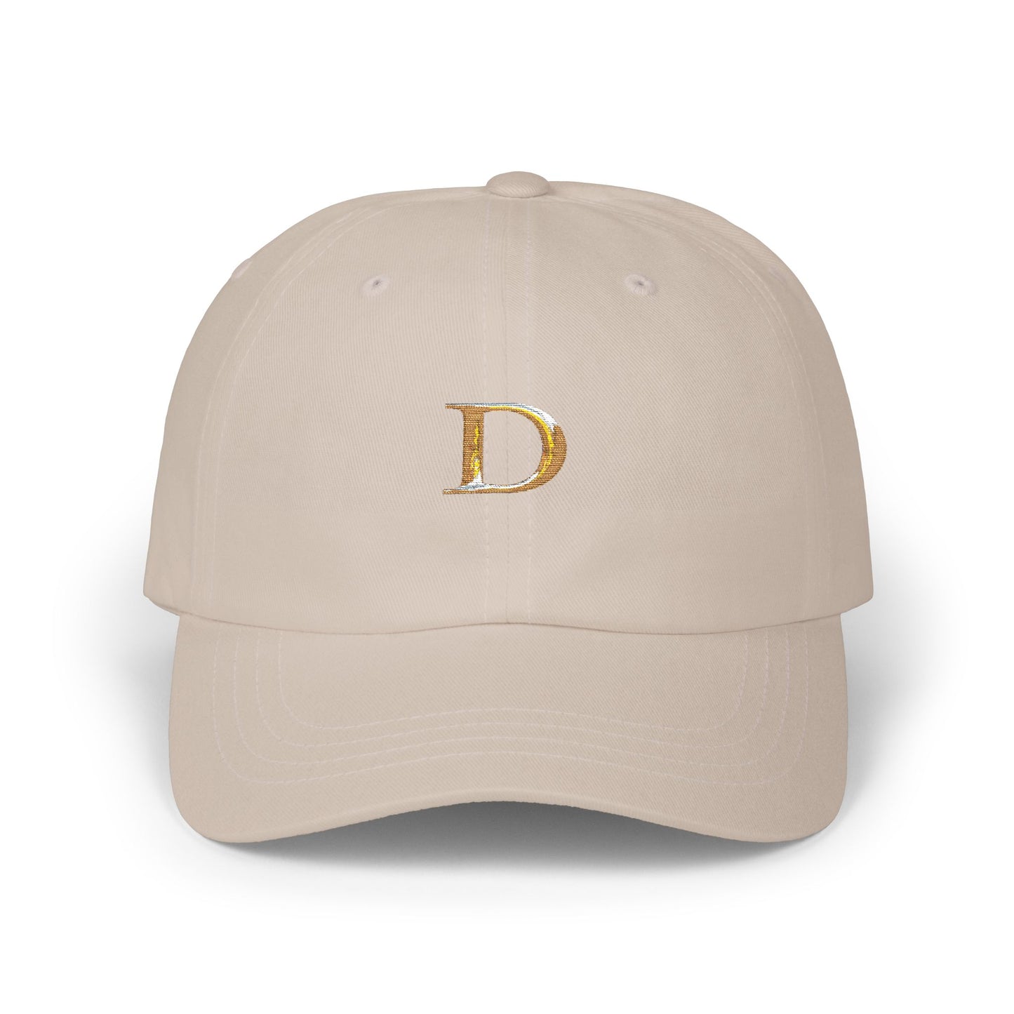 Classic Gold Initial Dad Cap - Letter D