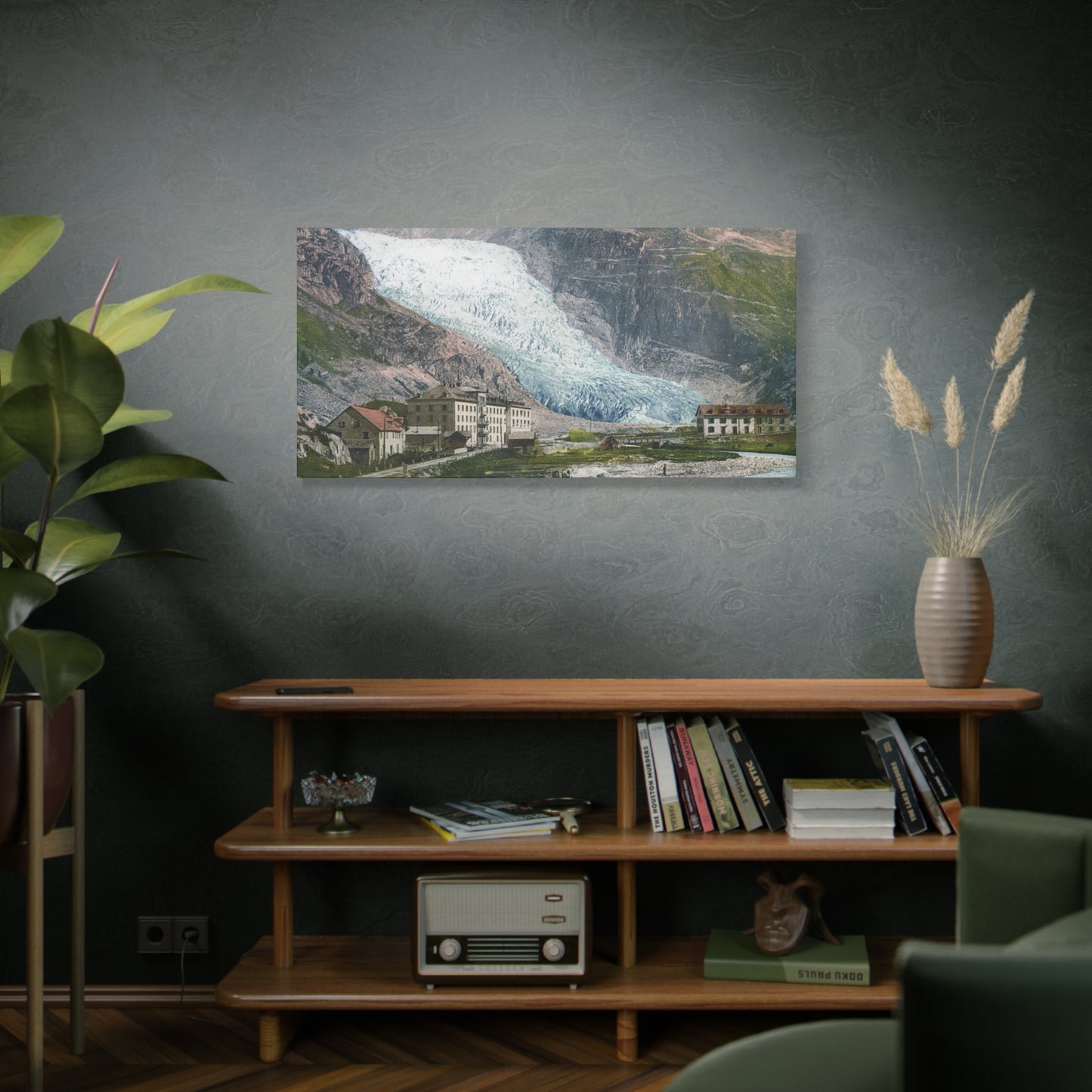 Glacier Village Matte Canvas Print