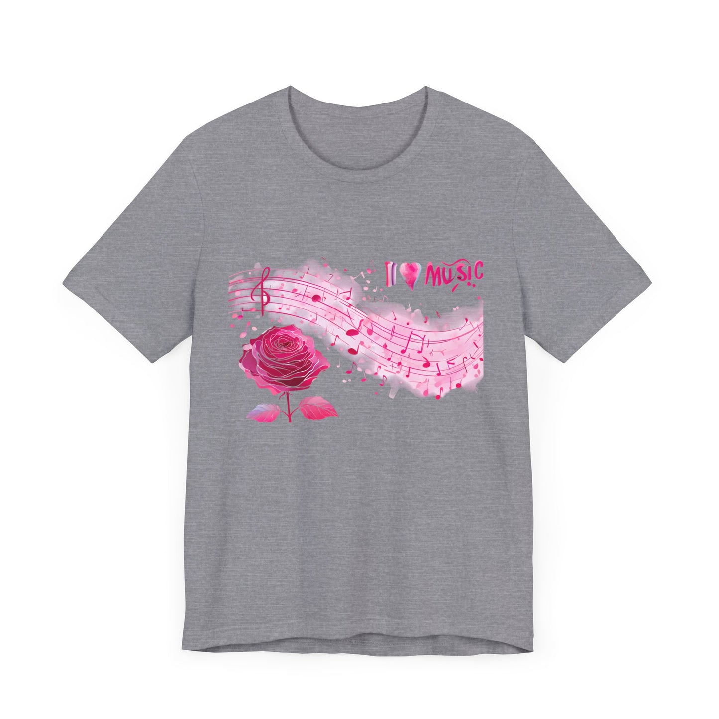 I Love Music Tee, Music Lover Shirt, Floral Music Notes Top