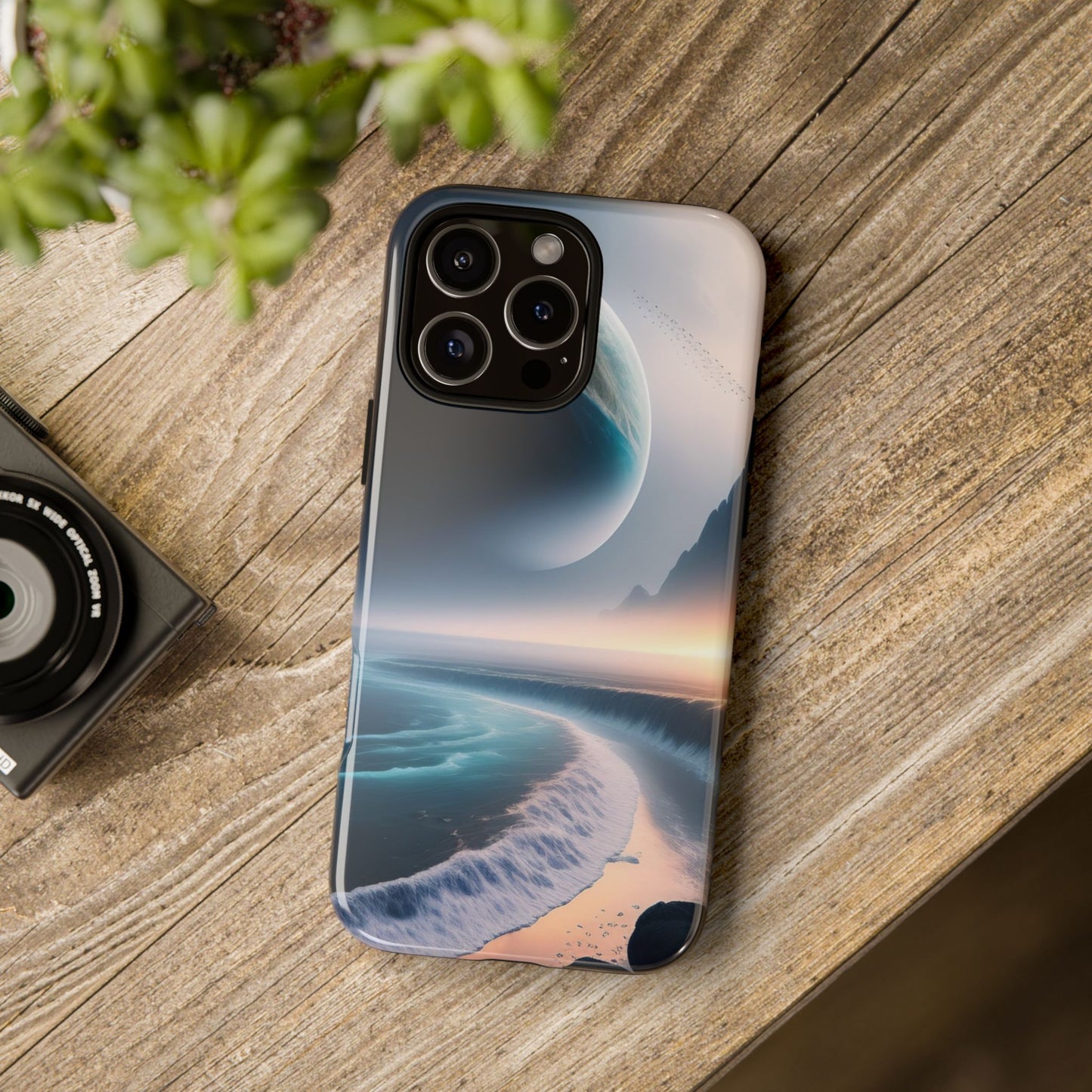Galaxy Ocean Phone Case — Surreal Planet Beach Tough Case