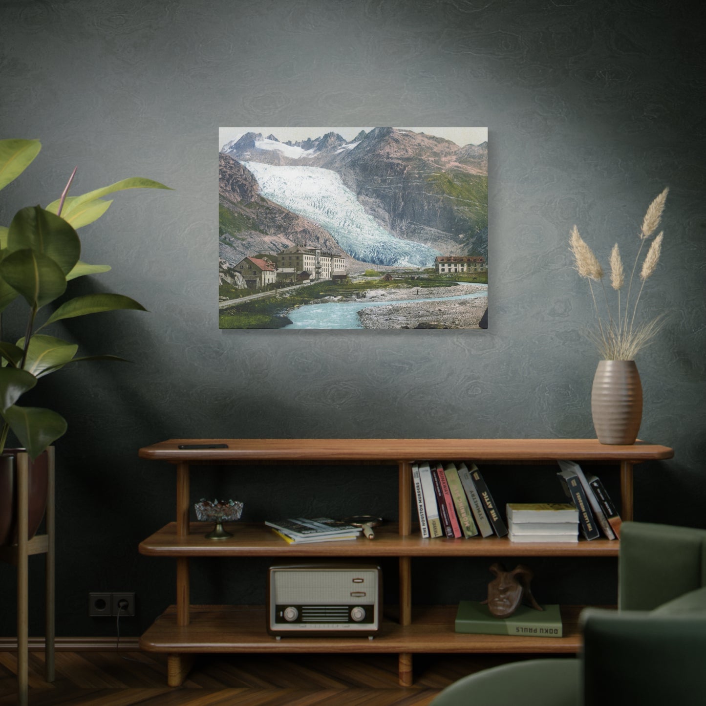 Glacier Village Matte Canvas Print