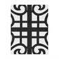Geometric Scrolled Minky Blanket — Black & White Decorative Throw