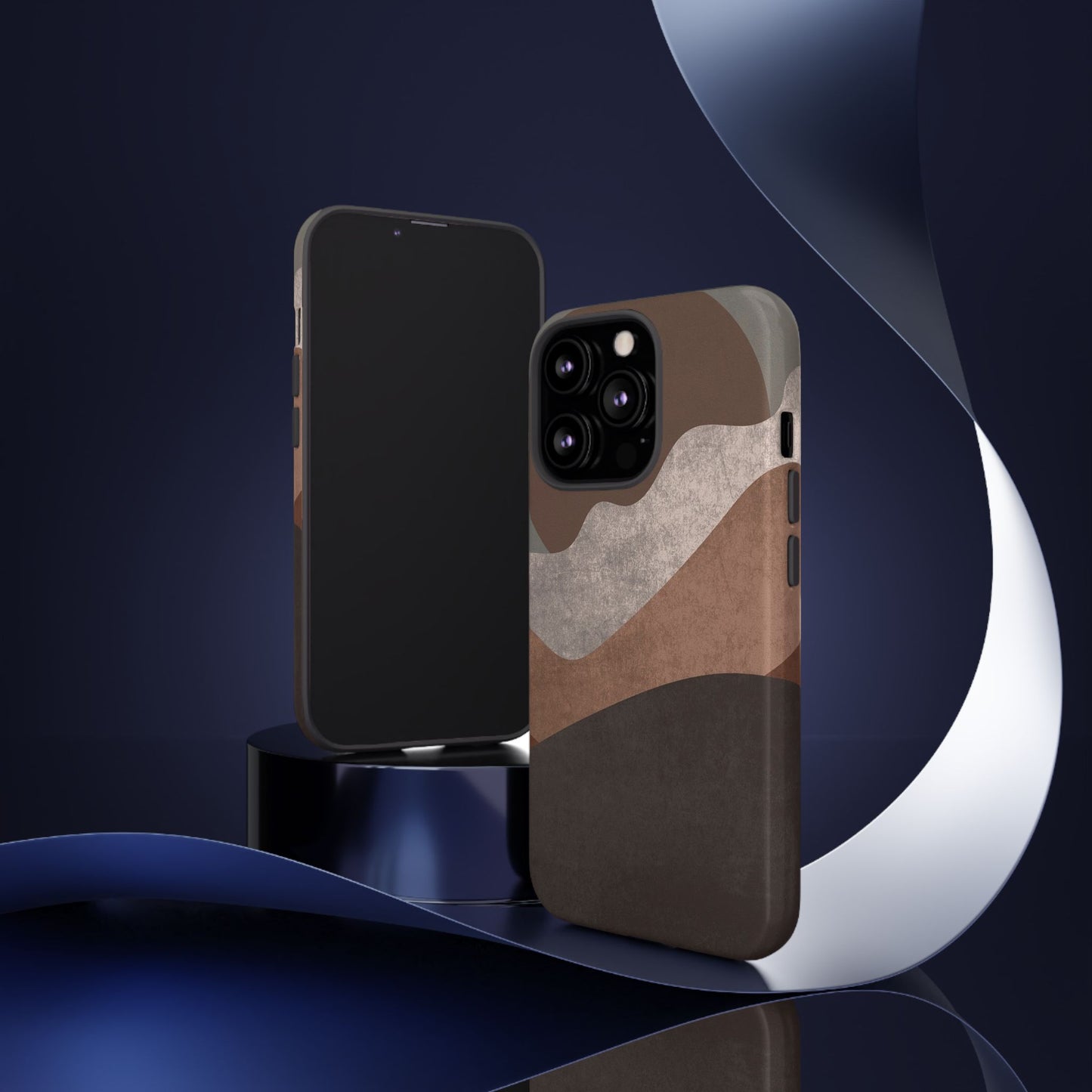 Abstract Earthtone Phone Case — Brown Layered Rugged Tough Case