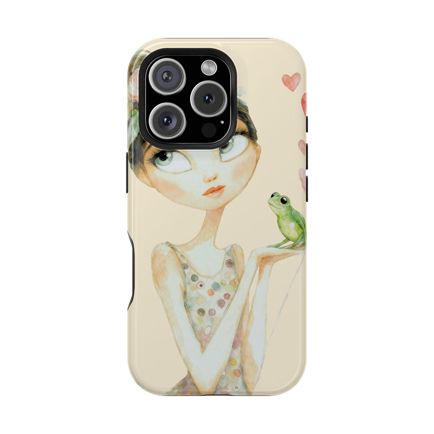 Whimsical Girl with Frog Magnetic Impact Phone Case