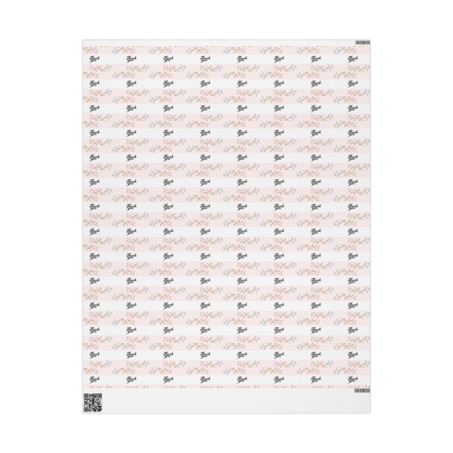 Floral Pink Thank you Wrapping Paper Roll