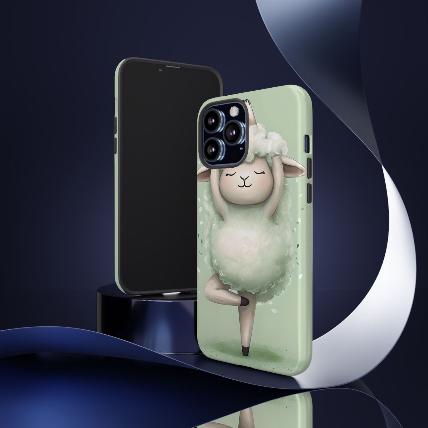 Cute Yoga Sheep Phone Case — Pastel Lamb Ballerina Protective Cover