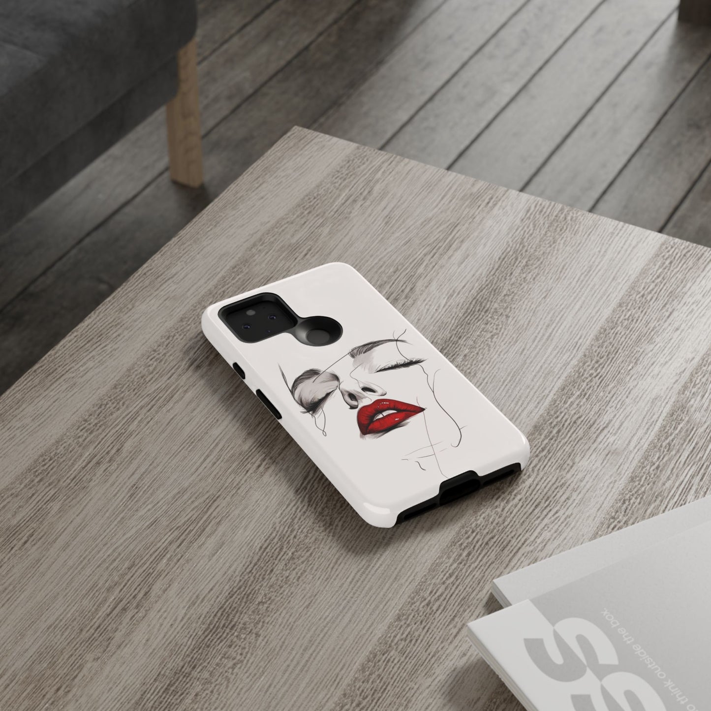 Stylish Phone Case with Artistic Lip Design, Femme Tech Accessory, Trendy Device Cover, Gift for Her, Unique Phone Accessories