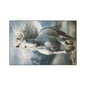 Majestic White Horse Heavy-Duty Floor Mat — Running Stallion Rug for Entryway & Stable