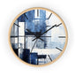 Abstract Blue Geometric Wall Clock — Modern Minimalist Home Decor