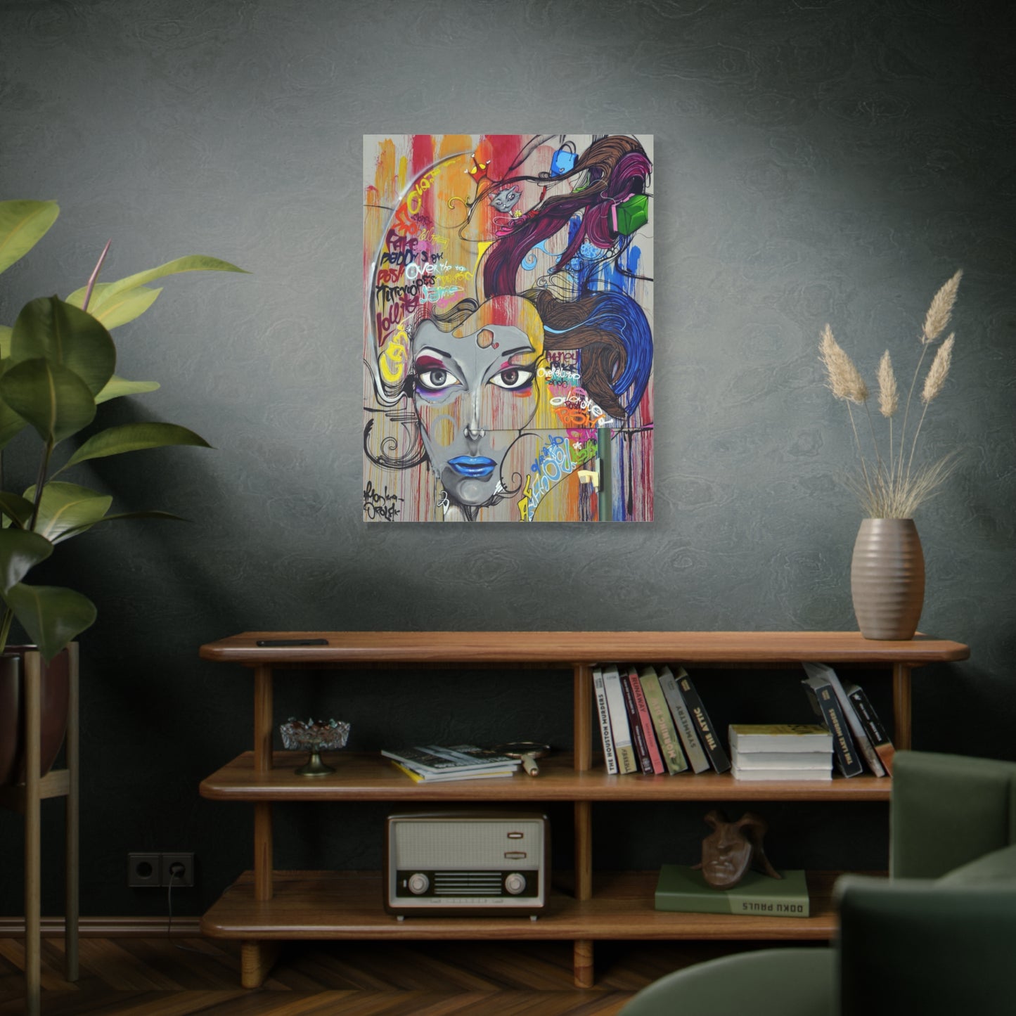 Colorful Graffiti Portrait Canvas