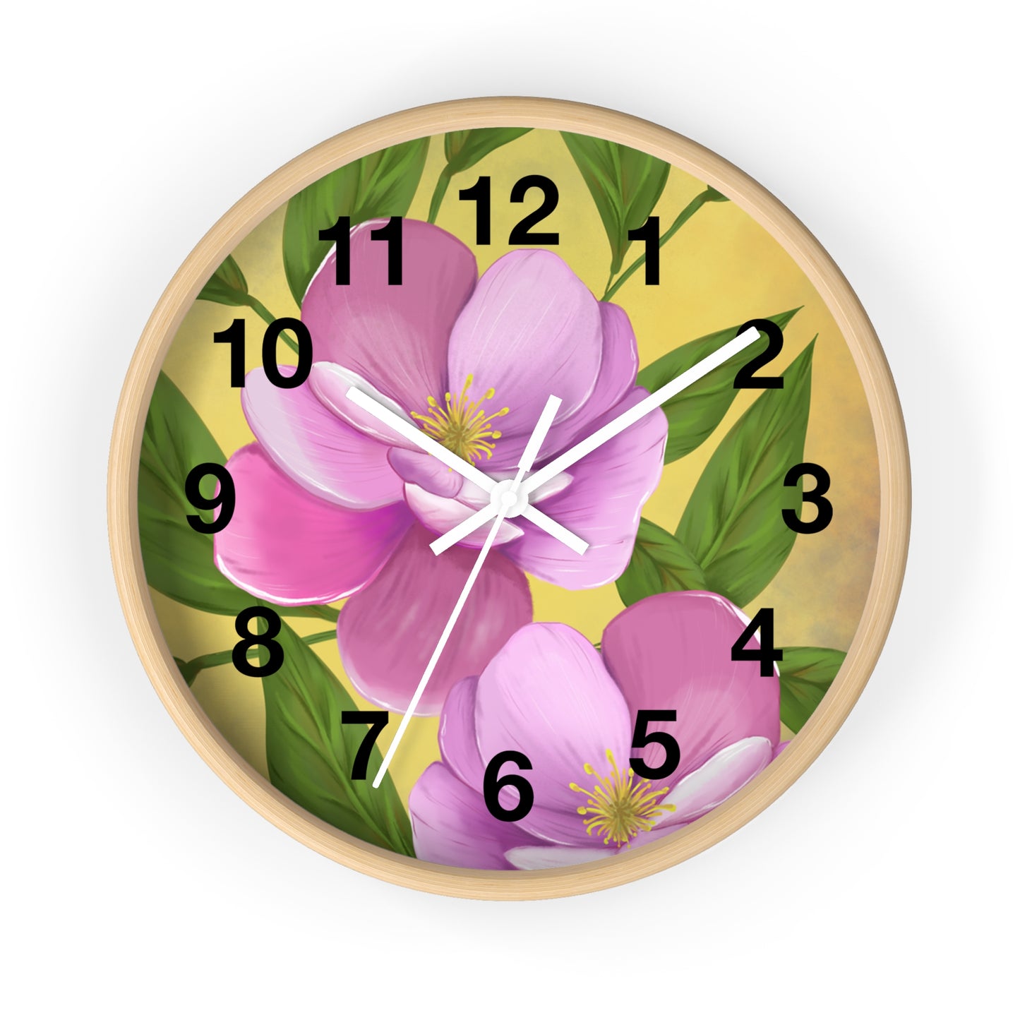 Floral Wall Clock, Boho Decor for Home, Functional Art, Gift for Her, Living Room Accent