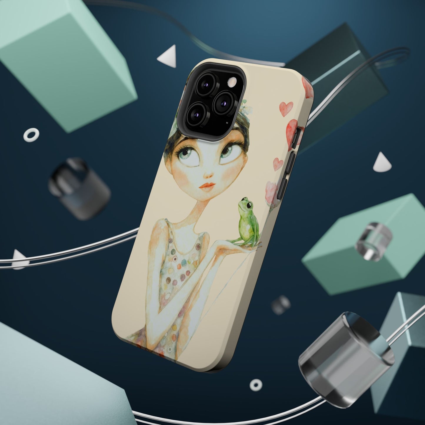 Whimsical Girl with Frog Magnetic Impact Phone Case