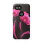 Floral iPhone Case | Tough Cases with Pink Poppy Design, Elegant Flower Phone Cover, Gift for Her, Spring Accessories, Chic Tech
