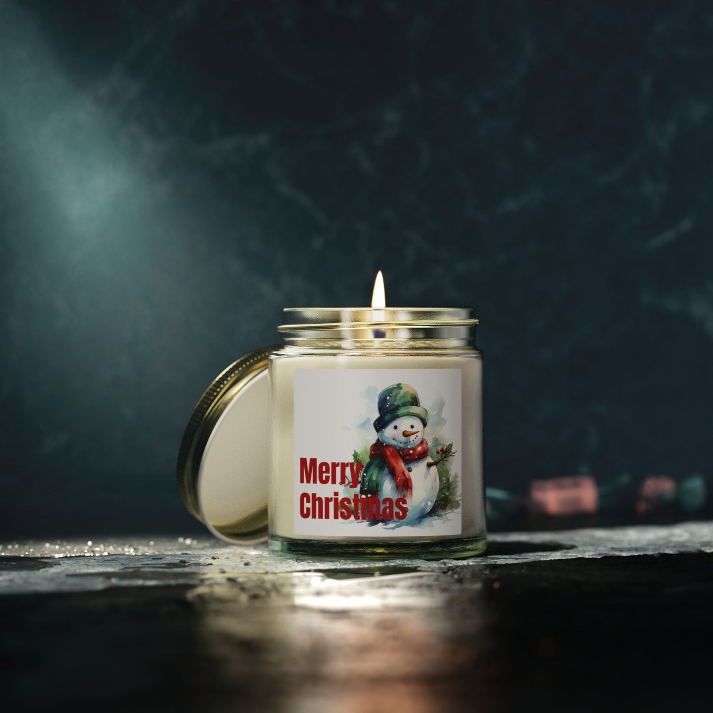 Christmas Snowman Scented Candle — Coconut Apricot Wax (4oz & 9oz)