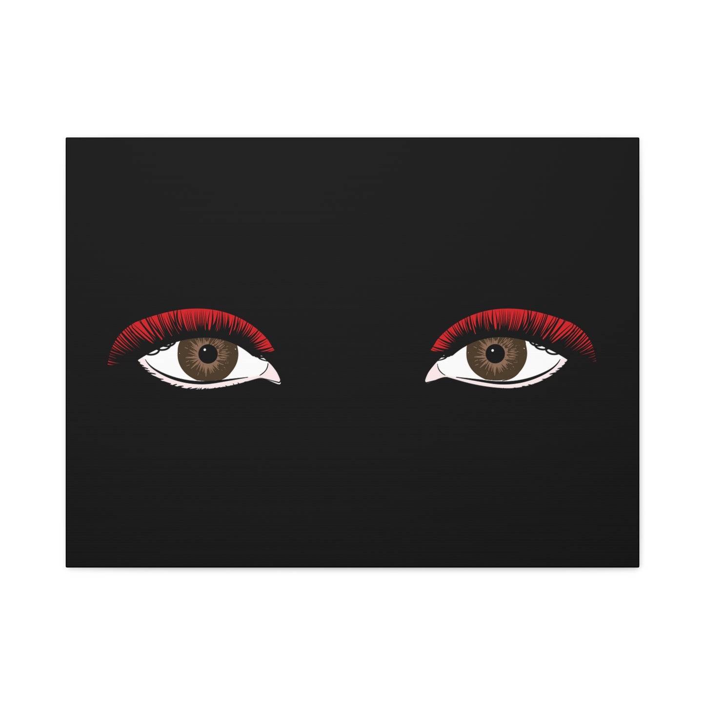 Red Lashes Wall Art Canvas — Glam Eyes Makeup Decor