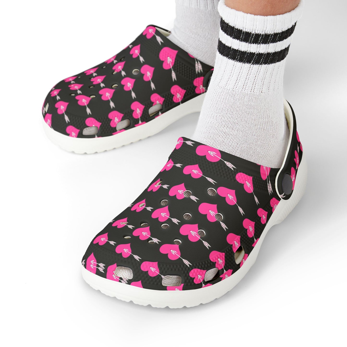 Kid's Heart Pattern Clogs - Fun & Colorful Foam Shoes