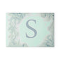 Personalized Floral Initial Glass Cutting Board, Kitchen Decor, Wedding Gift, Housewarming, Culinary Gift, Custom Kitchenware