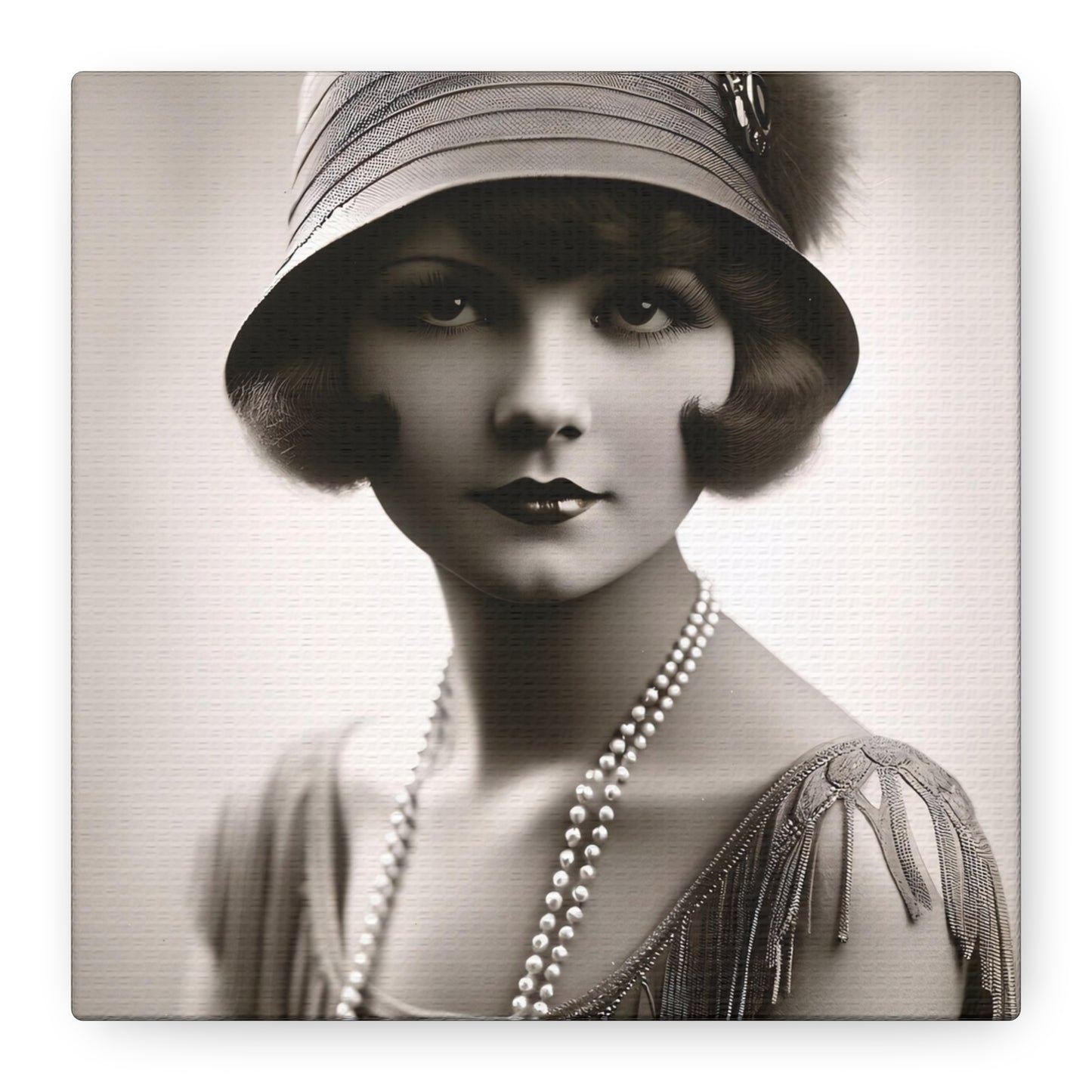 Vintage 1920s Flapper Portrait Canvas