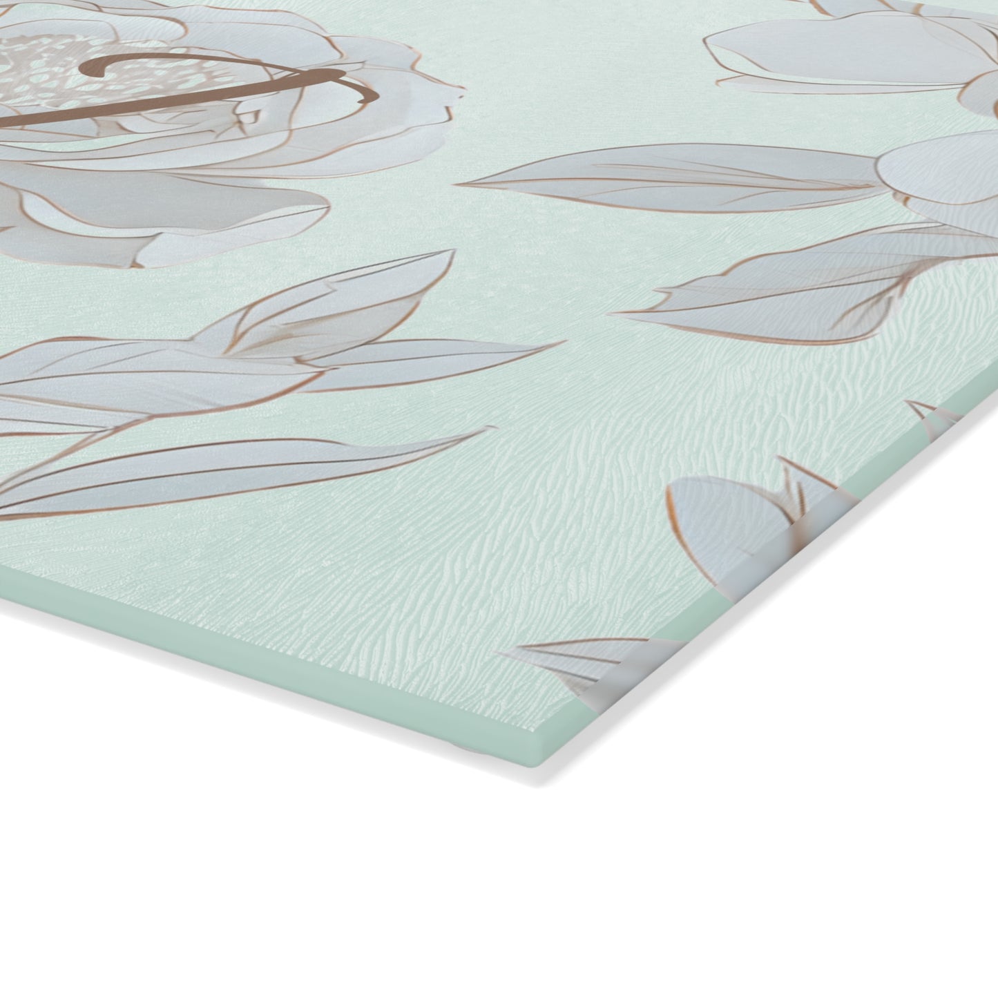 Personalized Floral Glass Cutting Board- Letter J