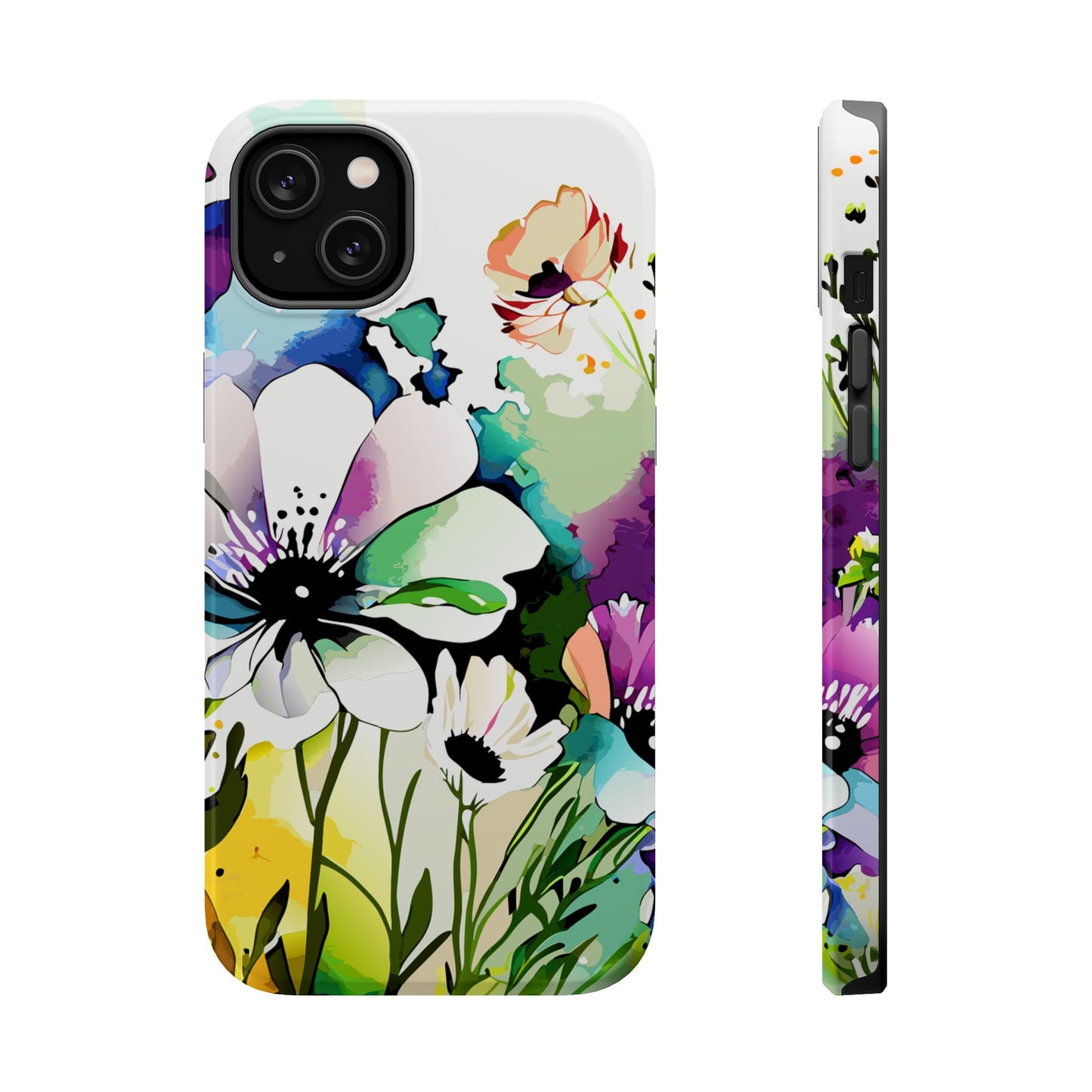 Floral Watercolor Magnetic Phone Case — Impact‑Resistant Protective Cover