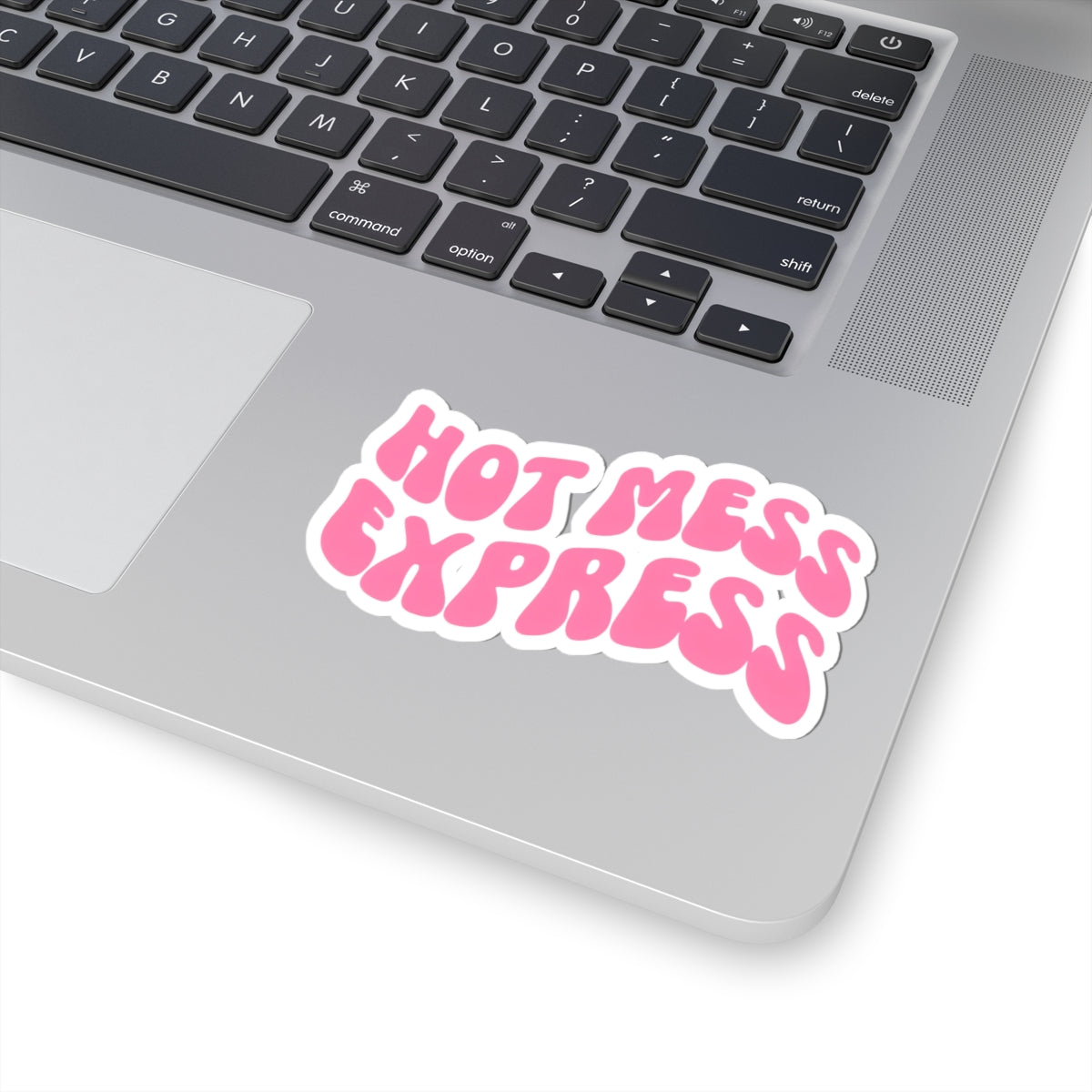 Hot Mess Express Kiss-Cut Sticker – Retro Pink Groovy Laptop Decal