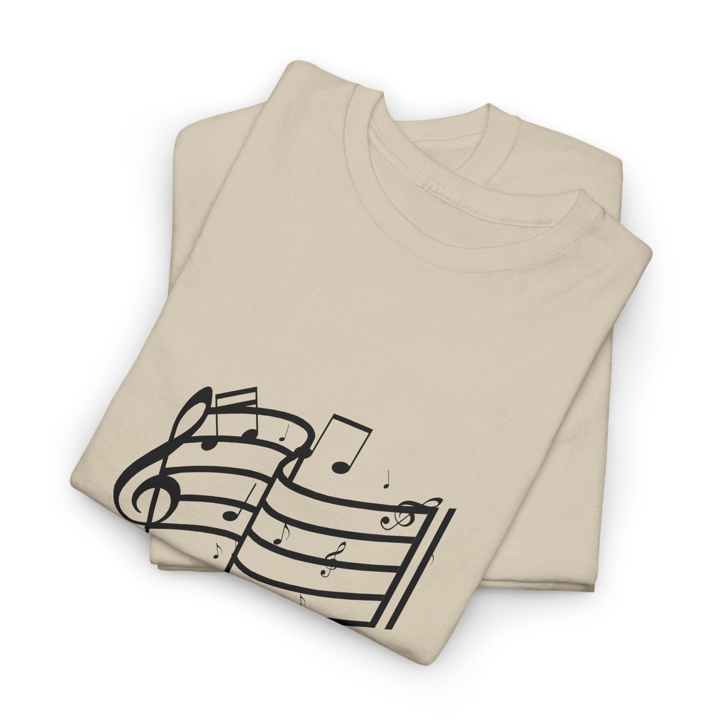 Music Notes T‑Shirt — Minimalist Sheet Music Tee for Musicians & Music Lovers