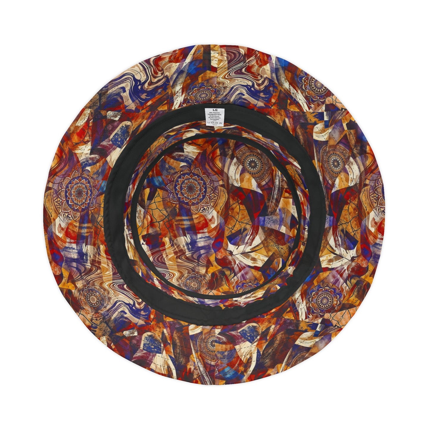 Abstract Swirl Bucket Hat — Colorful Psychedelic All-Over-Print