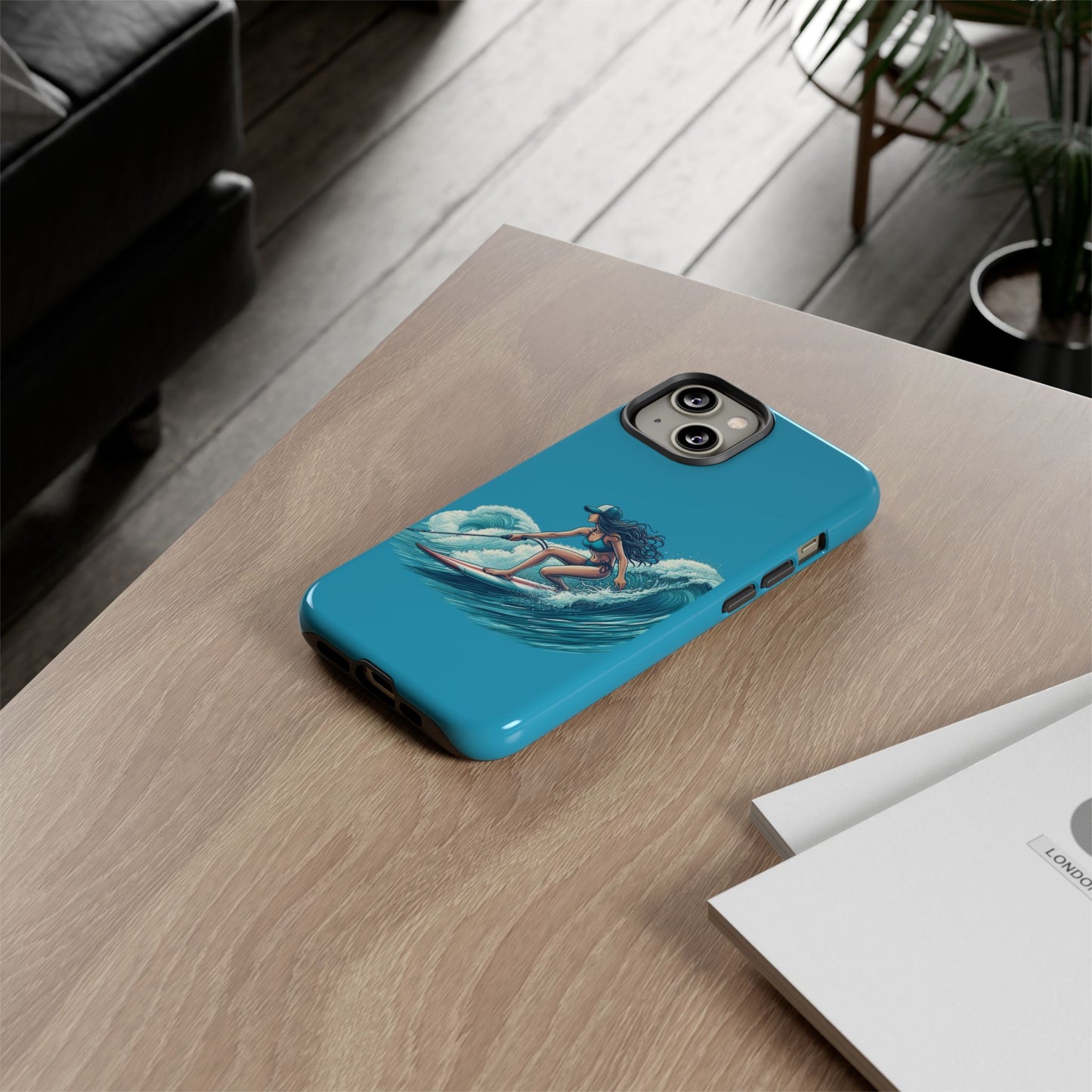 Surfing Phone Case, Coastal Vibes Phone Cover, Tough Cases for Beach Lovers, Ocean Art Phone Accessories, Summer Gift Idea
