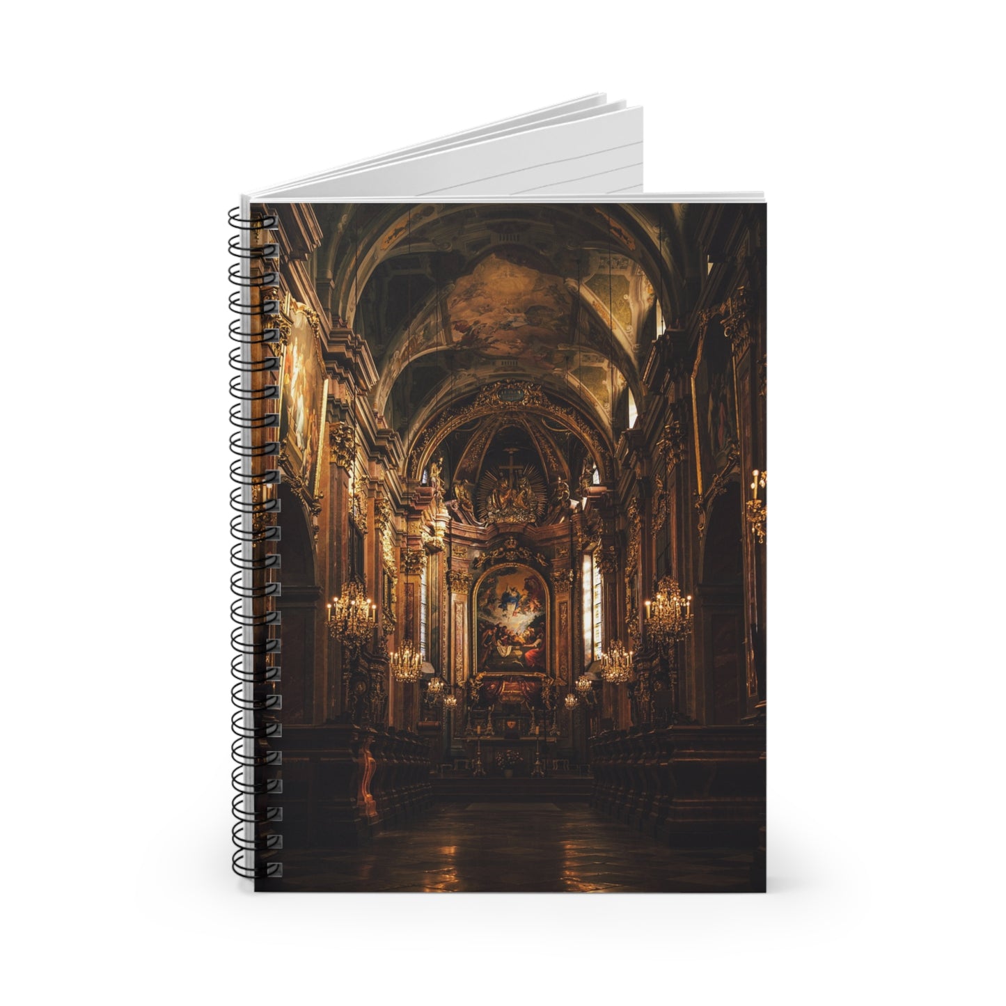 Elegant Spiral Notebook - Ruled Lines, Gothic Decor Journal, Unique Writing Gift, Art Lover's Notebook, Ideal for School or Home