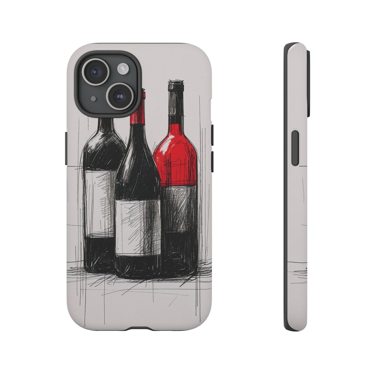 Wine Lover's Phone Case, Tough Phone Cover, Artistic Wine Design, Gift for Wine Enthusiasts, Customizable Case, Unique Wine Art