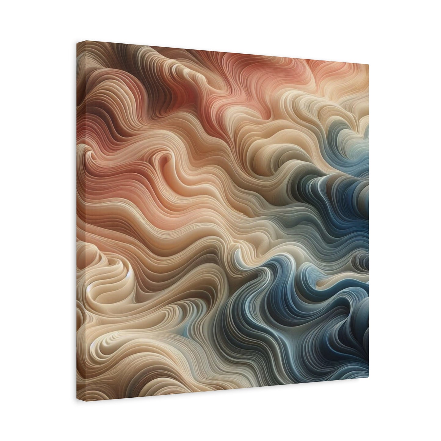 Abstract Swirl Matte Canvas Wall Art — Fluid Earth Tones, Stretched 1.25"