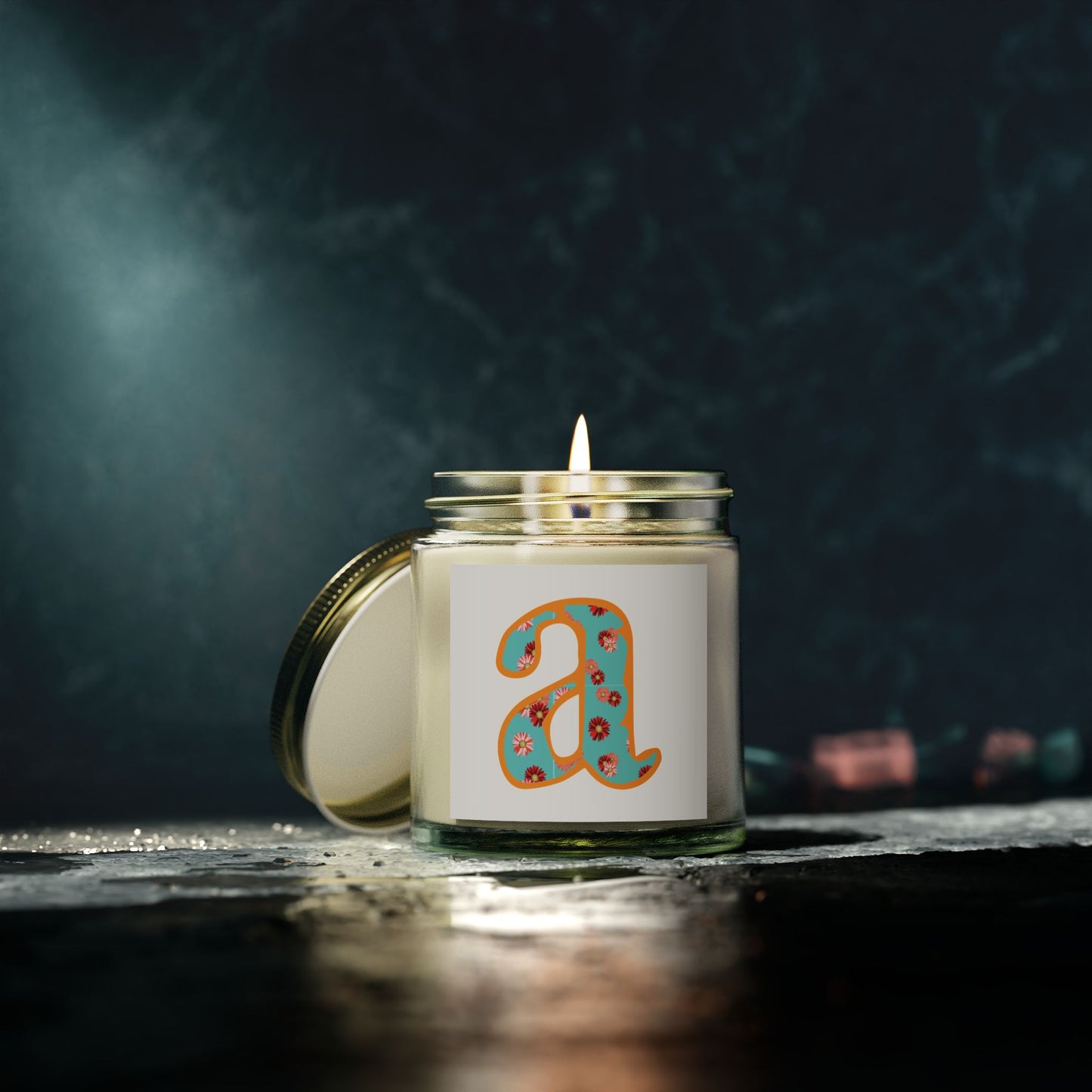 Personalized Floral Scented Candle, Hand-Poured Coconut Apricot Wax, Home Fragrance, Gift for Her, Relaxation, Meditation, Housewarming