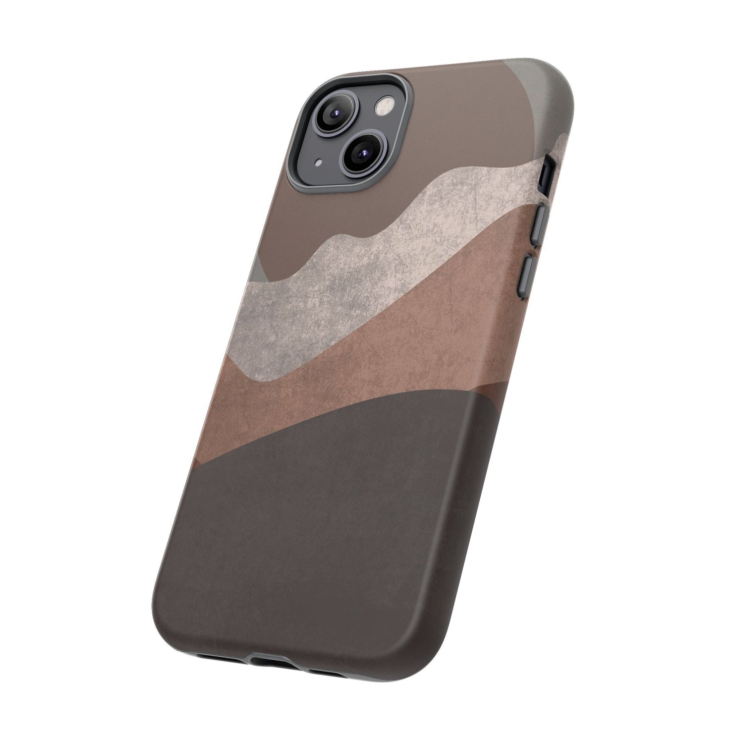 Abstract Earthtone Phone Case — Brown Layered Rugged Tough Case