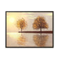 Framed Matte Canvas Wall Art — Golden Autumn Trees Reflection