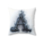 Smoky Gothic Letter 'A' Decorative Pillow — Monogram Accent Cushion