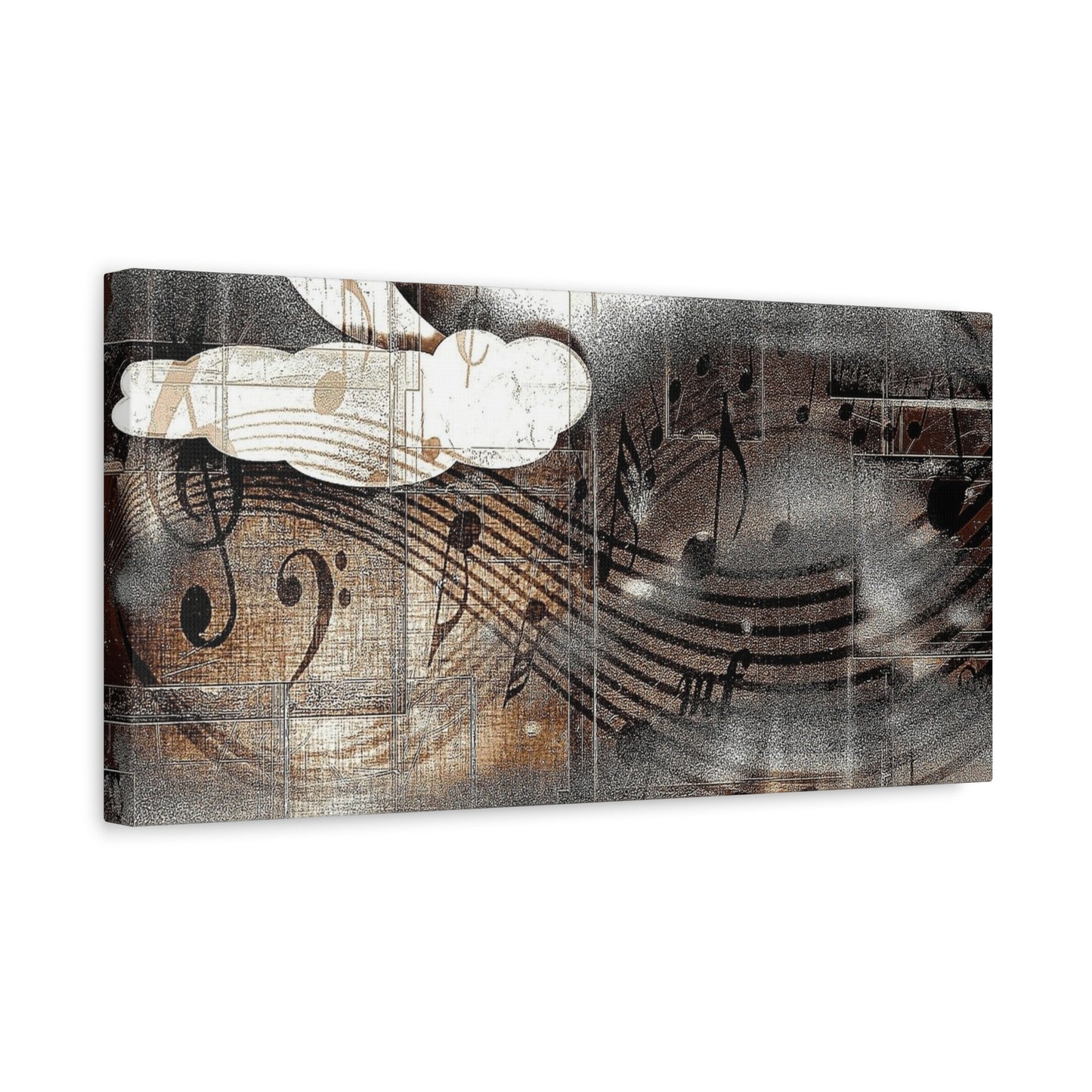 Abstract Musical Notes Matte Stretched Canvas Art (1.25")