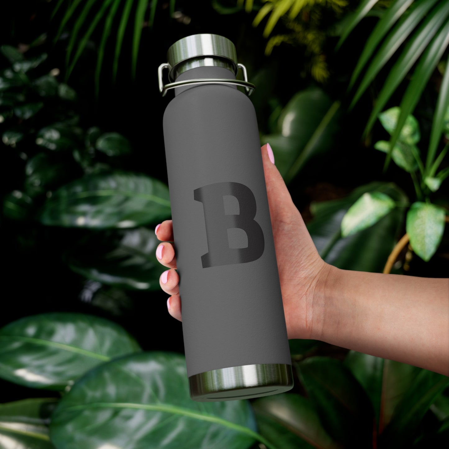 Personalized Copper Insulated Water Bottle, 22oz - "B" Custom Monogram