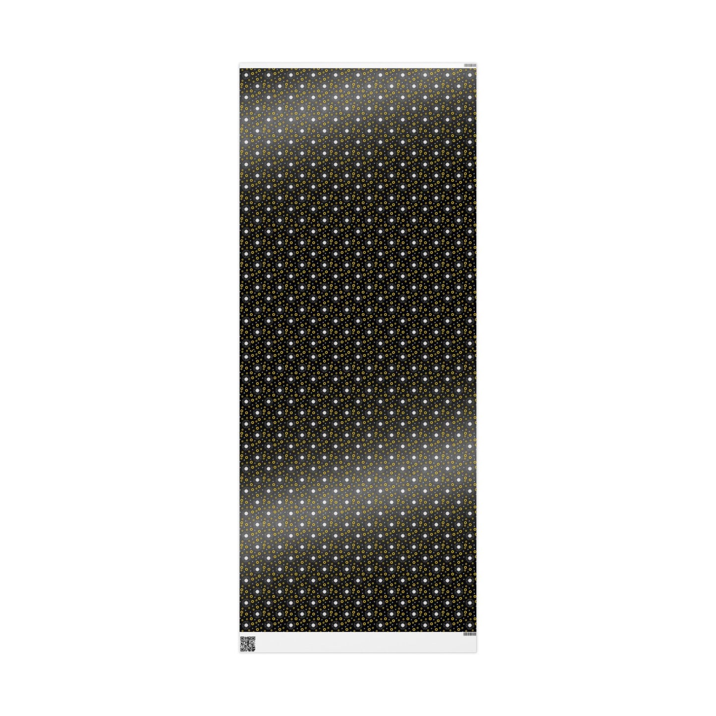 Sunflower Doodles Wrapping Paper Roll — Black & Yellow Floral Gift Wrap