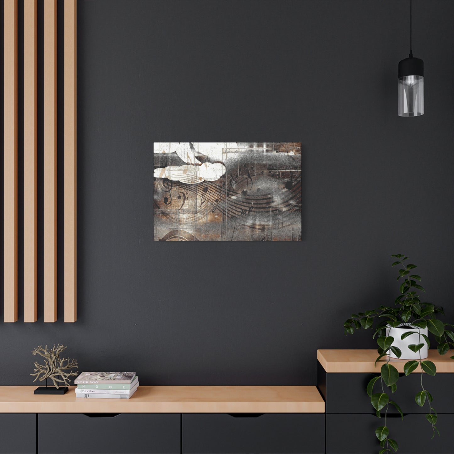 Abstract Musical Notes Matte Stretched Canvas Art (1.25")